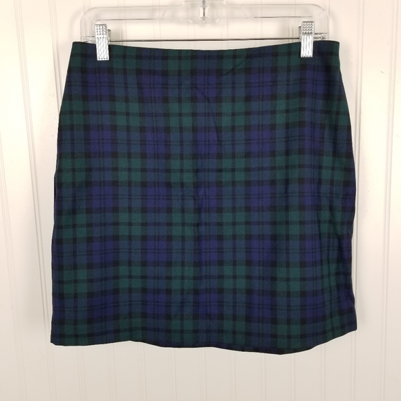 Vineyard Vines Dresses & Skirts - Vineyard Vines Wool Blend Mini Skirt Plaid Exposed Zipper Lined Stretch Multi
